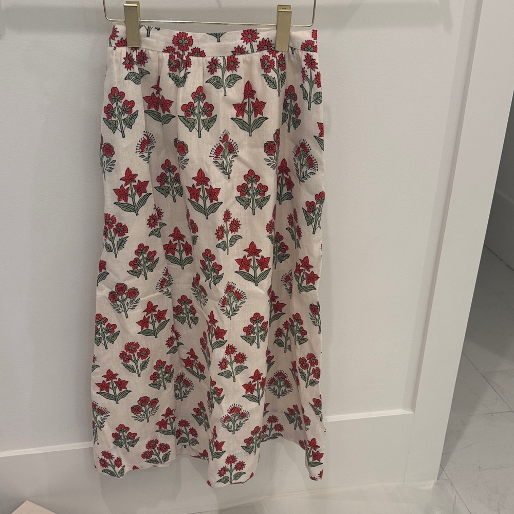 Floral Print Midi Skirt Rhode XS